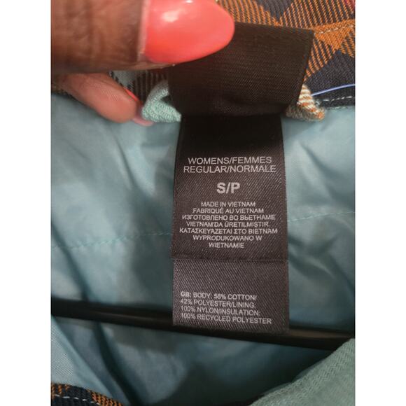 The North Face Logo Colorful Jacket, Blue Orange Purple Plaid Women's Size Small - Picture 4 of 8